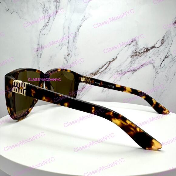 New MIU MIU Sunglasses Aviator Pilot Brown Honey Havana Tortoise